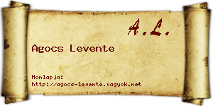 Agocs Levente névjegykártya