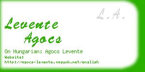 levente agocs business card